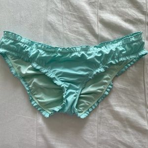 Victoria Secret Blue Ruffled Bikini Bottom